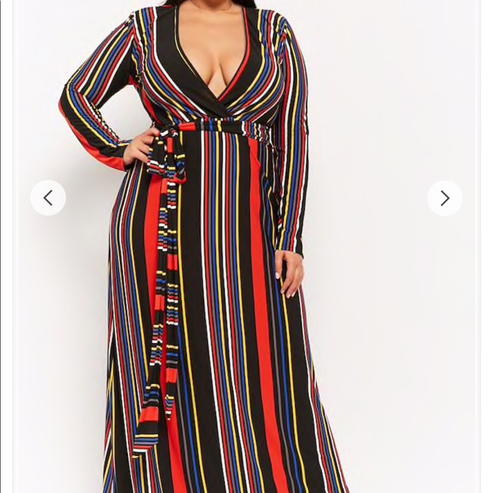 NWOT Plus Size Multicolor Striped Maxi Dress
